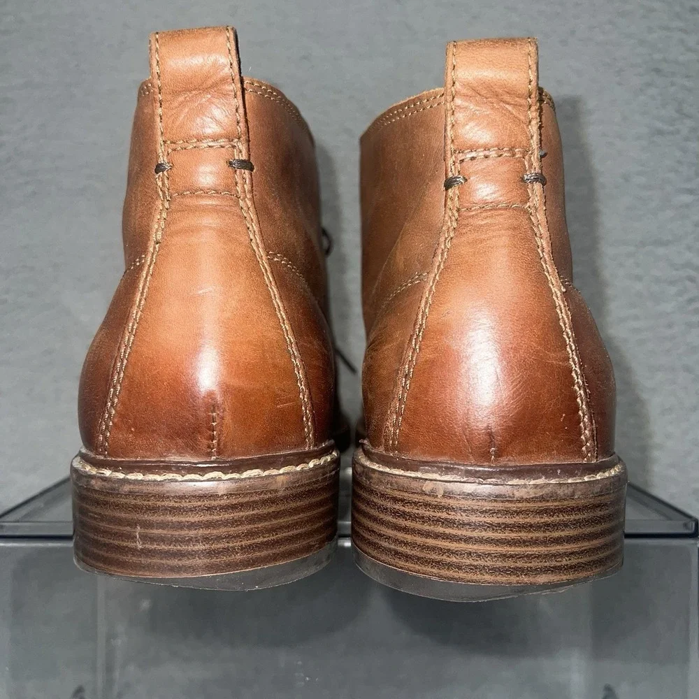 Cole Haan Kennedy Boots Men's Sz 8 Brown Lace-Up Waterproof Leather Chukka Shoes